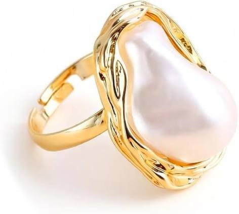 Baroque Pearl Adjustable Statement Ring