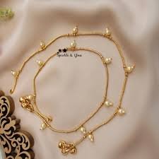 Minimalist Pearl Dangle Gold Anklet