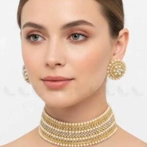 Royal Velvet & Pearl Choker Necklace